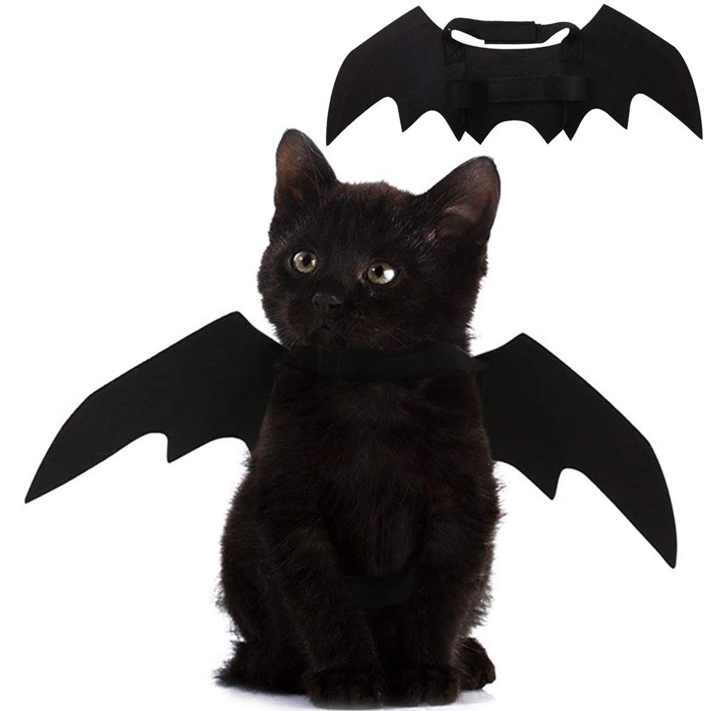 Pet Cat Bat Wings For Halloween Party Decoration, Puppy Collar Leads Cosplay Bat Costume,Cute Puppy Cat Dress Up Accessories