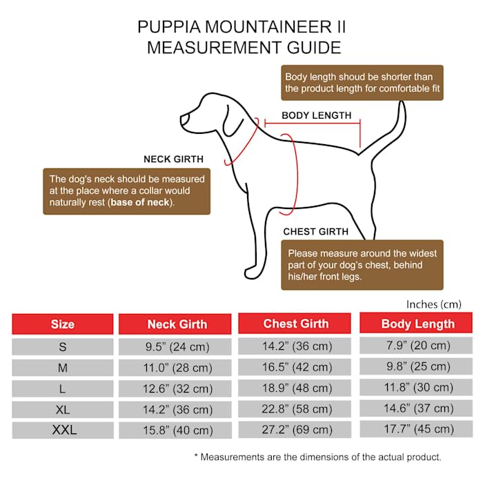 Puppia Mountaineer II Winter Vest, Large, 100% Poly, Red, Model PAPD-VT1366-RD-L