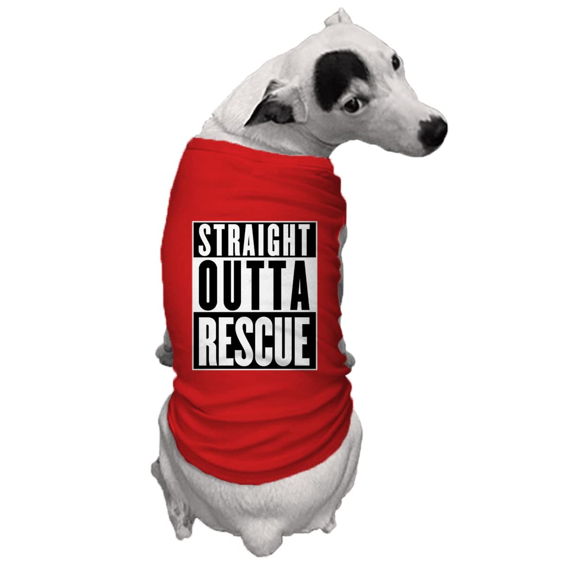 Straight Outta Rescue - Shelter Dog Shirt (Red, X-Large)