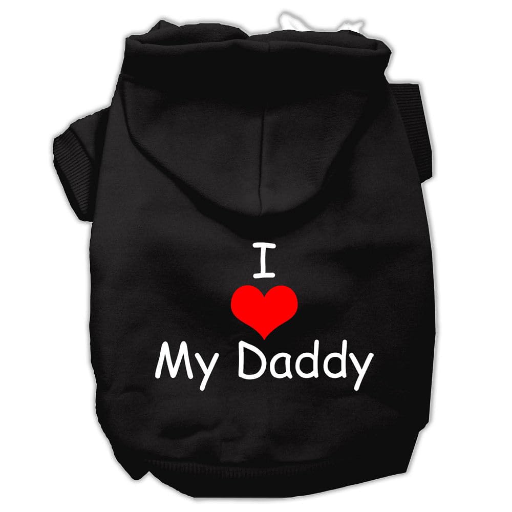 Mirage Pet Products I Love My Daddy Screen Print Pet Hoodies, Black, Large