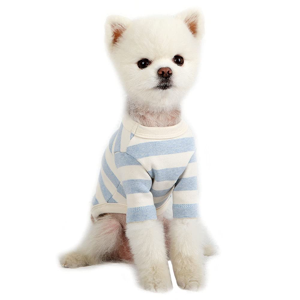 Lucky Petter Dog Cotton Shirts For Small And Large Dogs Rugby Striped T-Shirts Soft Breathable Dog Shirt Pet Clothes (Large, Ivo