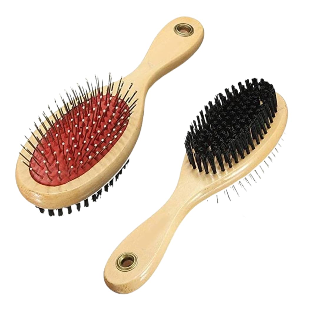 Healing LeafS Pet Double Sided Soft Brush Comb For Puppies & Dogs (Soft Brush  Large) | Grooming & Massaging Brush | Desheddin