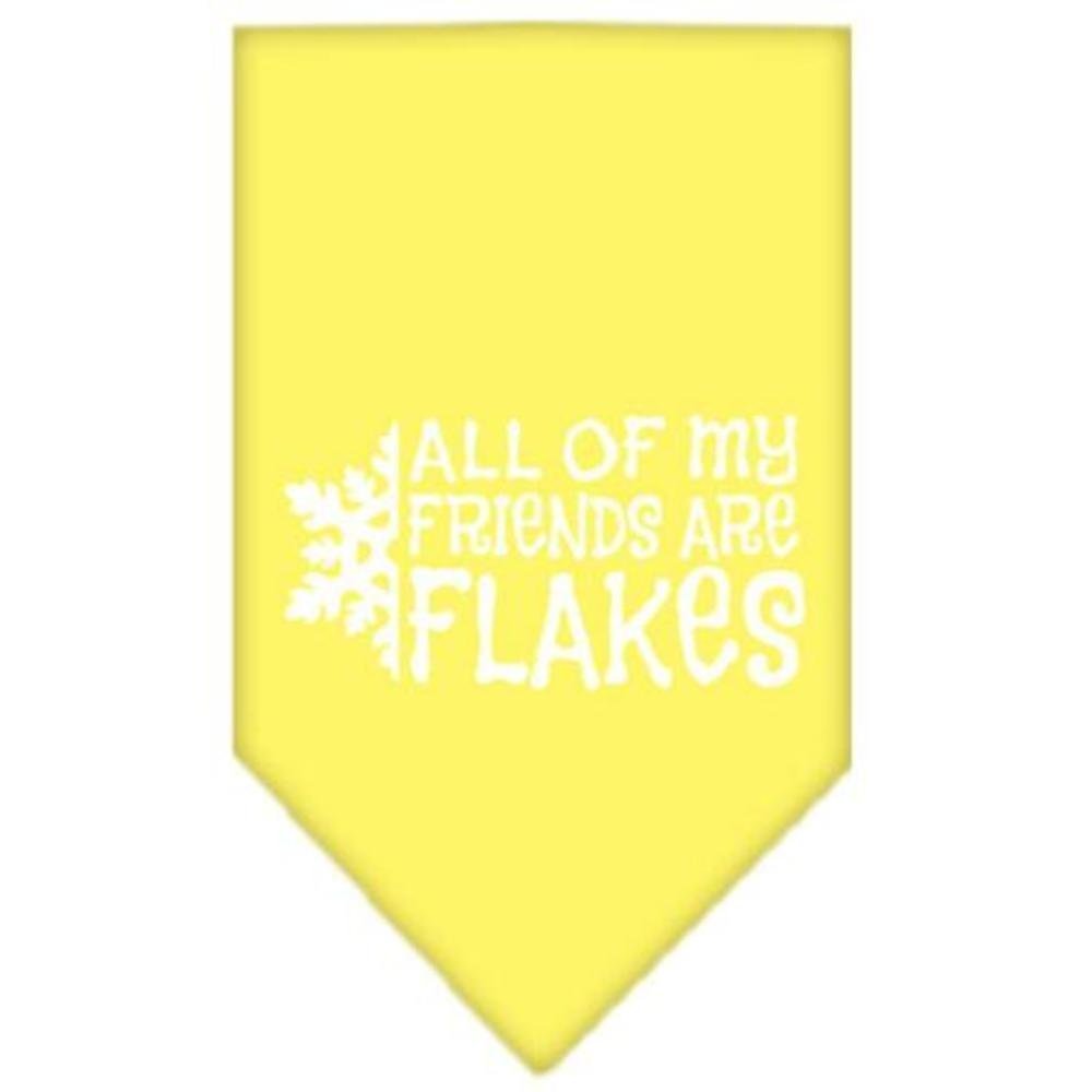 Mirage Pet Products All My Friends are Flakes Screen Print Bandana for Pets, Small, Yellow