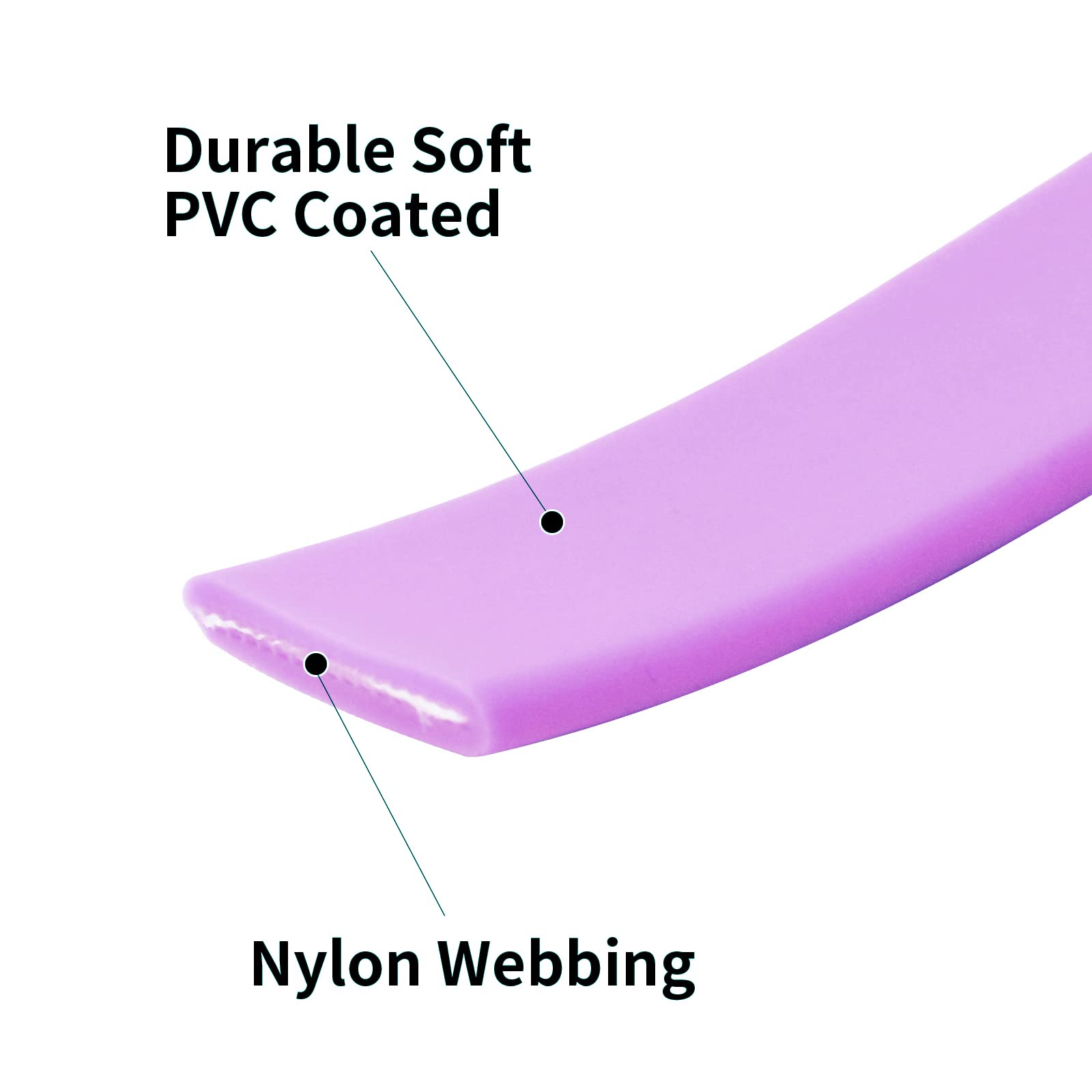 Waterproof Dog Training Leash 50Ft 30Ft 15Ft 10Ft 5Ft Heavy Duty Recall Long Lead For Large Medium Small Dogs (5Ft, Purple)