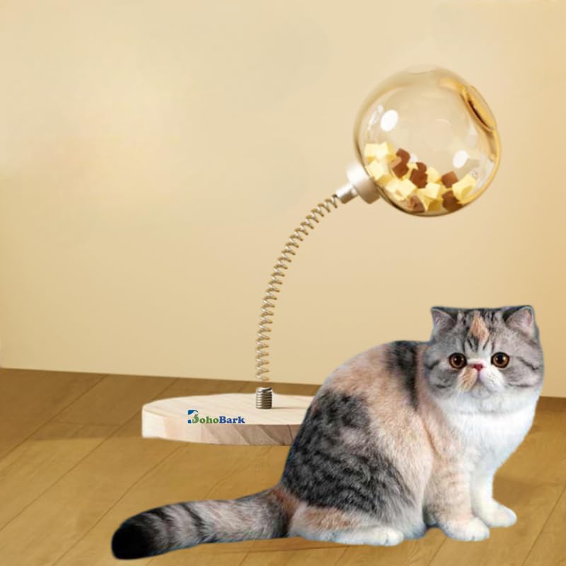 Bohobark Fun Cat Tumbler Toy Cat Feeder Ball Pet Interactive Play Toy Cat Food Dispenser Cat Tumbler Toy Large Cat Tumbler Toy
