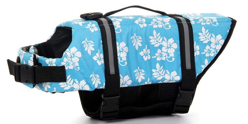 Chezabbey Dog Life Jacket Adjustable Dog Lifevest Swimsuit Safety Vest Apparel Lifesaver Coat For Small Large Cats Puppy Kitty W
