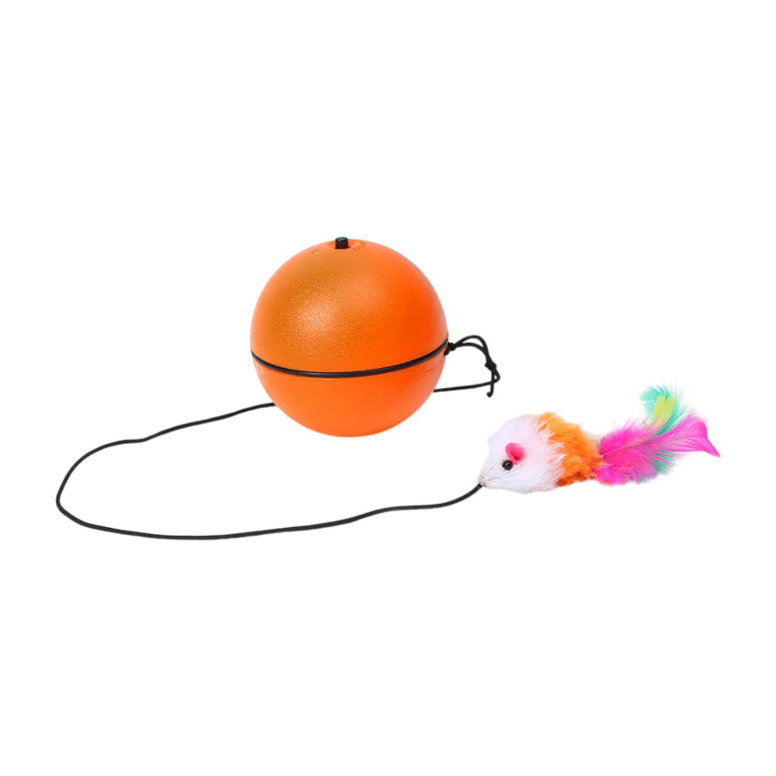 Ujeavette Automatic Rolling Interactive Ball Toys Avoidance Cat Ball For Training Gift Orange