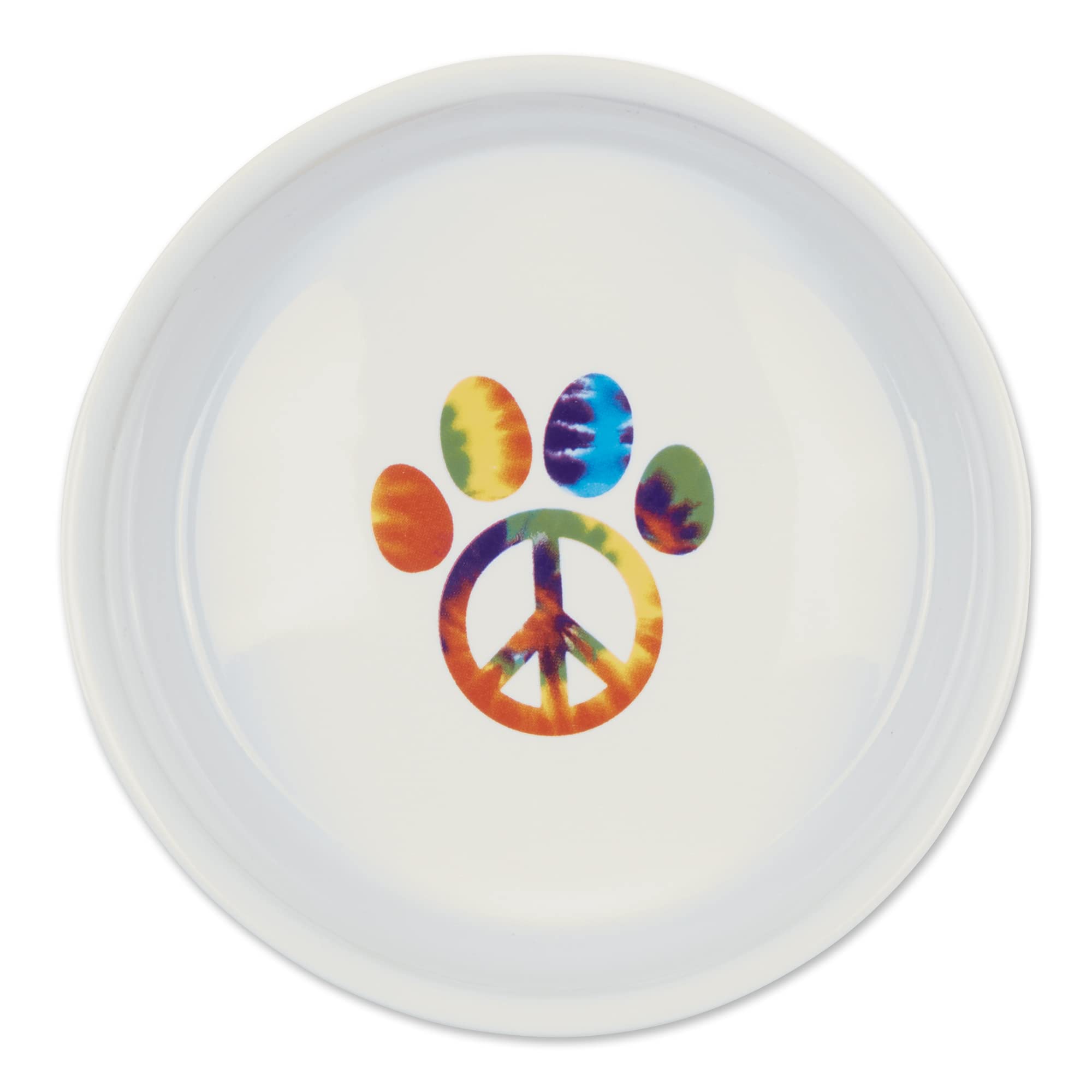 DII Pet Bowl Peace Paw, Medium 6Dx2H (Set of 2)
