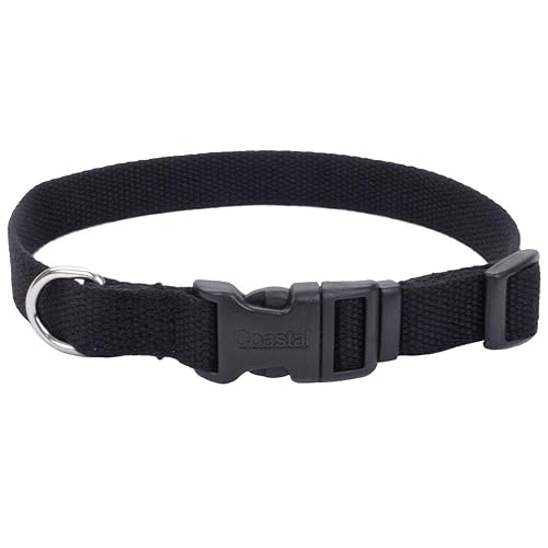 Coastal Pet - New Earth Soy - Adjustable Dog Collar, Onyx, 3/4' X 12'-18'
