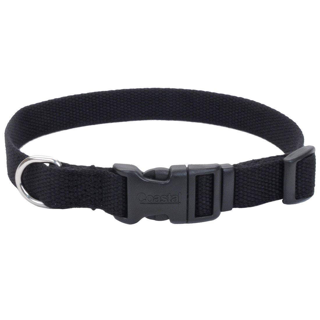 Coastal Pet - New Earth Soy - Adjustable Dog Collar, Onyx, 3/4' X 12'-18'