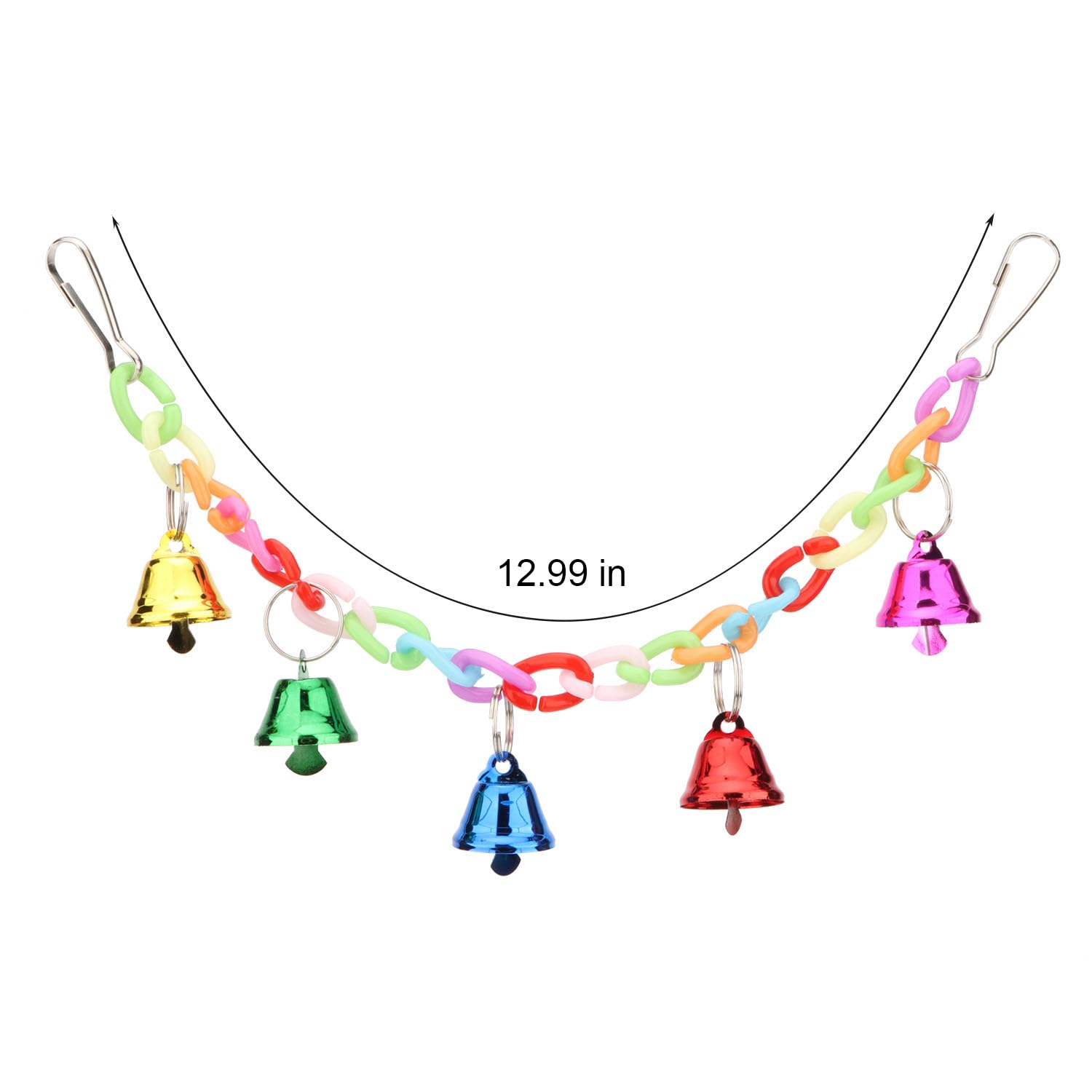 Hypeety Hamster Parrot Hanging Ladder Bridge Cage Swing Acrylic Chew Perch Metal Bell Birds Toy Accessories