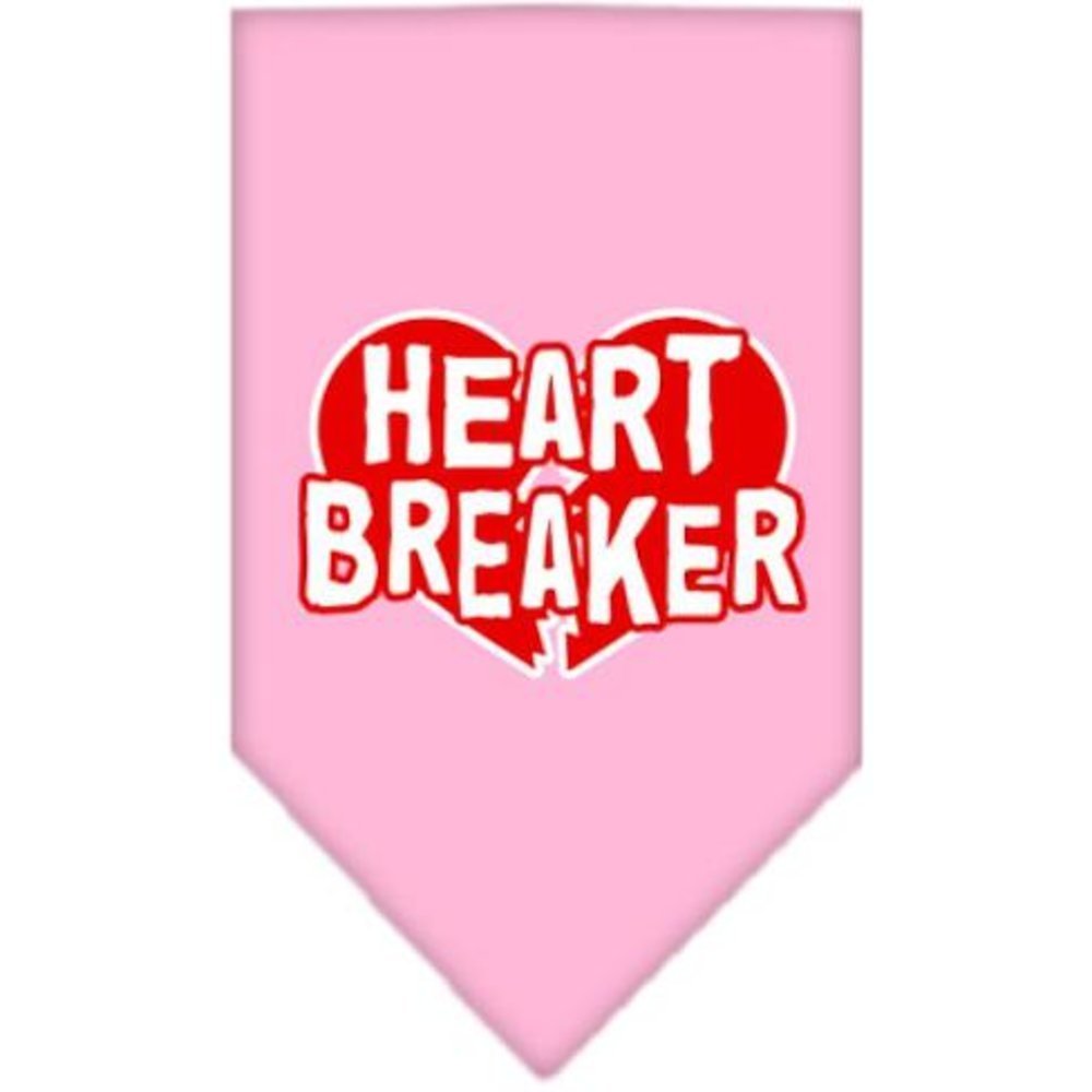 Mirage Pet Products Heart Breaker Screen Print Bandana for Pets, Large, Light Pink