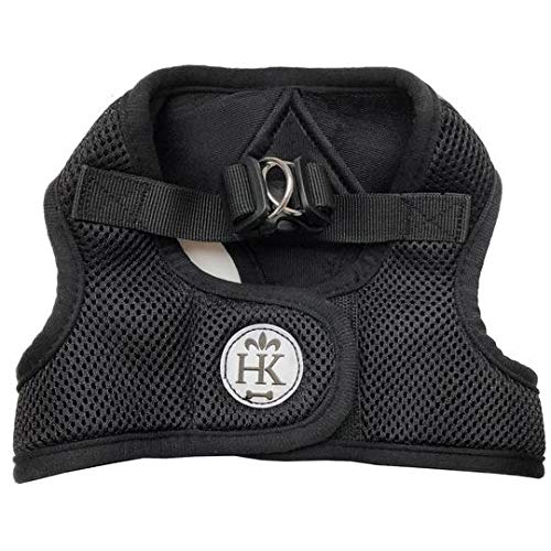 Huxley & Kent Hudson Walking & Training Harness - Black (Extra-Small, 6-10Lbs) - Easy Control Step-In Mesh Vest Harness With Ref