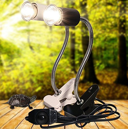 Ctkcom Uva Uvb Light Bulb Reptile Ceramic Heat Lamp Pet Heating Bulb Holder Clamp Lamp Fixture Heating Light Lamp For Reptiles,Aquarium Reptile Light Adjustable Habitat Lighting Stand,110V-130V(Black)