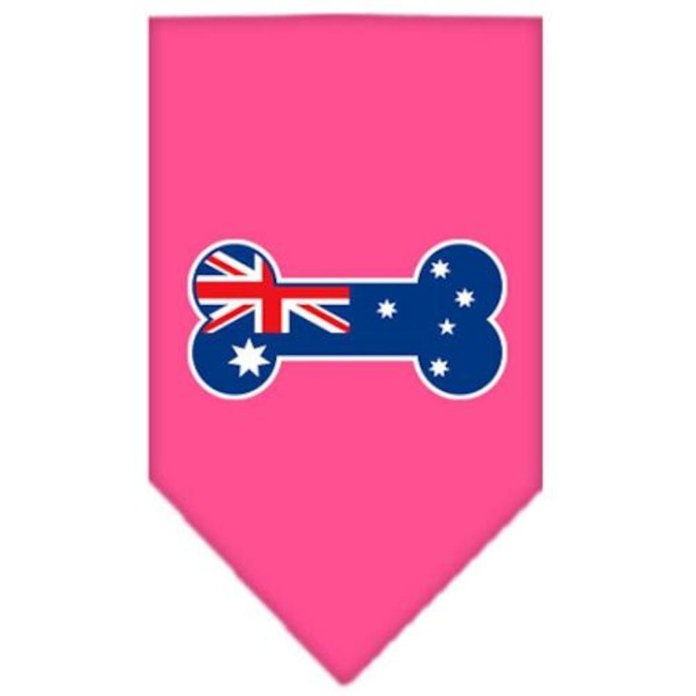 Mirage Pet Products Bone Flag Australian Screen Print Bandana for Pets, Small, Bright Pink