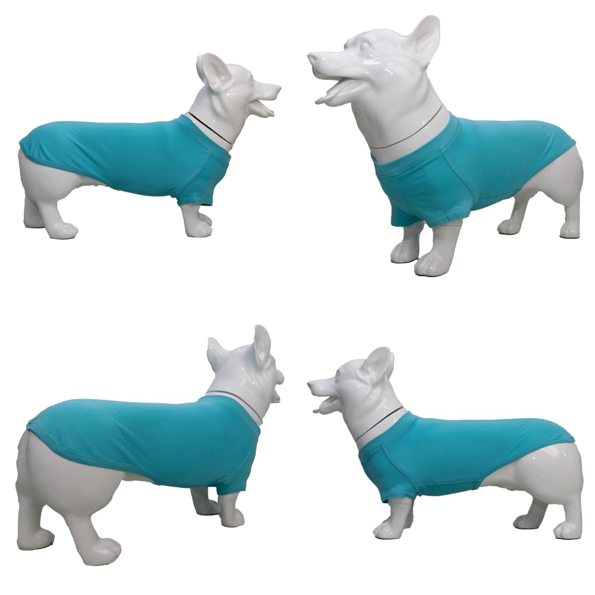 Lovelonglong Pet Clothing Dog Costumes Dachshund Clothes Blank T-Shirt Tee Shirts for Dachshund Dogs,Corgi 100% Cotton Turquoise