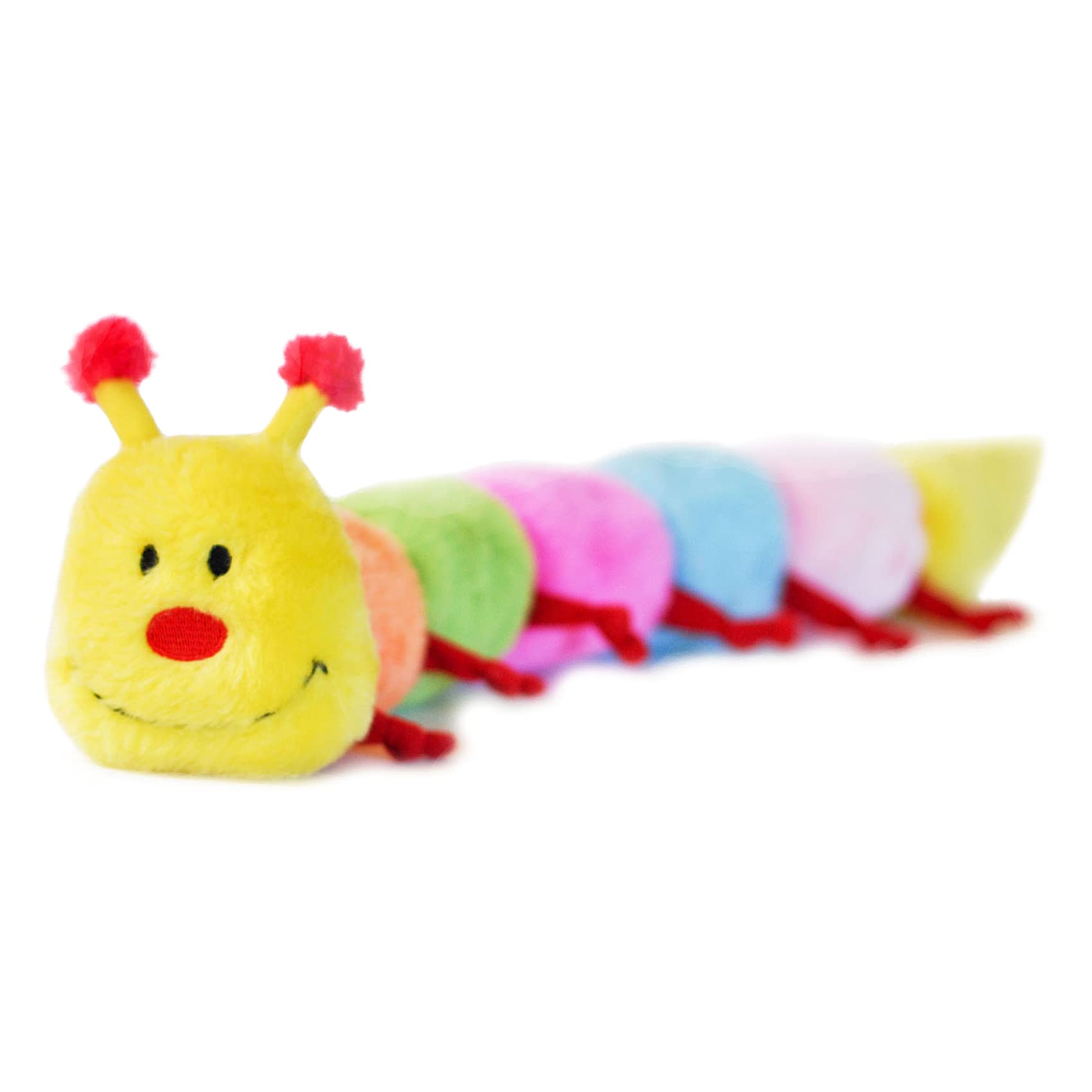 ZippyPaws Large Caterpillar Dog Toy - Soft Plush, 7 Squeakers, Multicolored, for Medium and Large Dogs, Model ZP033, 20"