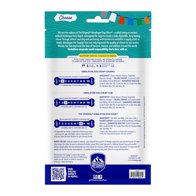 Himalayan Dog Chew Say Cheese! Assorted Yak Cheese Dog Treats, Long-Lasting Himalayan Pet Chews, Easily Digestible Chew Sticks,