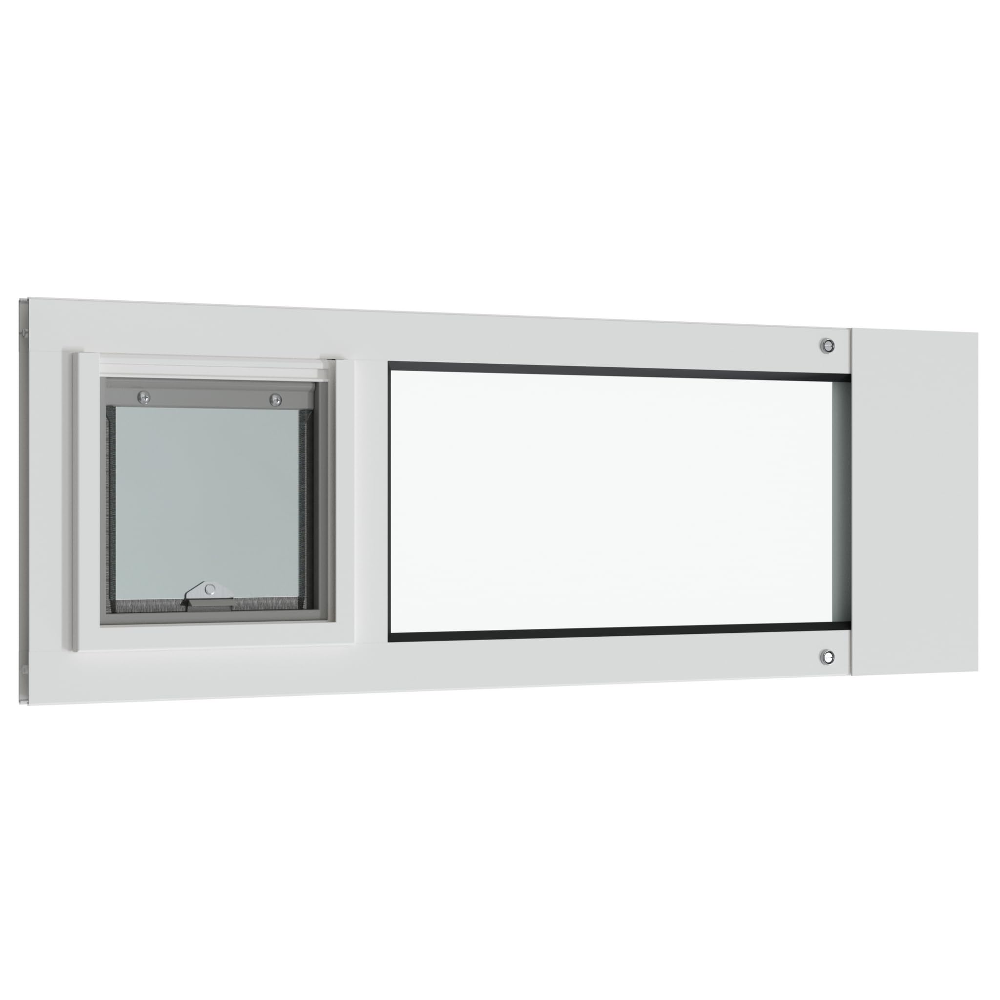Liberty Cat Door for Sash & Aluminum Windows | Economical Sturdy Window Insert | White Frame | 41 - 42.5 Width Range