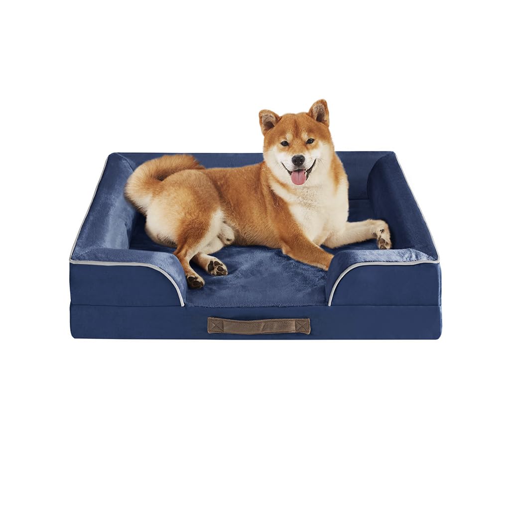 Friends Forever Orthopedic Dog Bed for Medium Dogs, Waterproof Memory Foam Dog Sofa Bed M with Removable Washable Cover, Ally Na