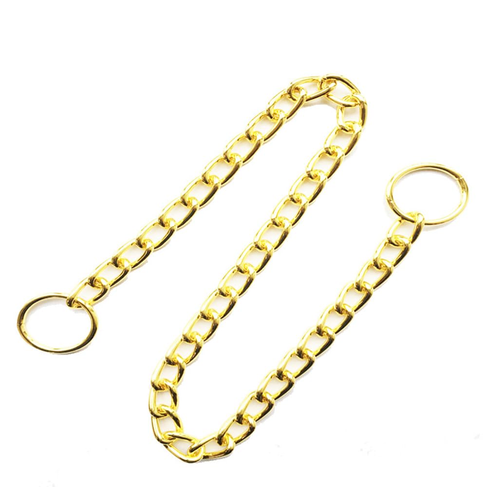Gold Chain Choke Collar For Medium Dogs,Heavy Duty Training Collar For Dogs Metal Slip P Link Martingale Collars For Xxs Xs Smal