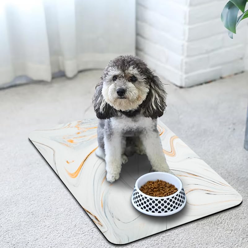 Dog Food Mats for Floors Waterproof, Dog Cat Water Bowl Mats Pet Feeding Absorbent Mat Dog Cat Pet Placemats for Food and Water