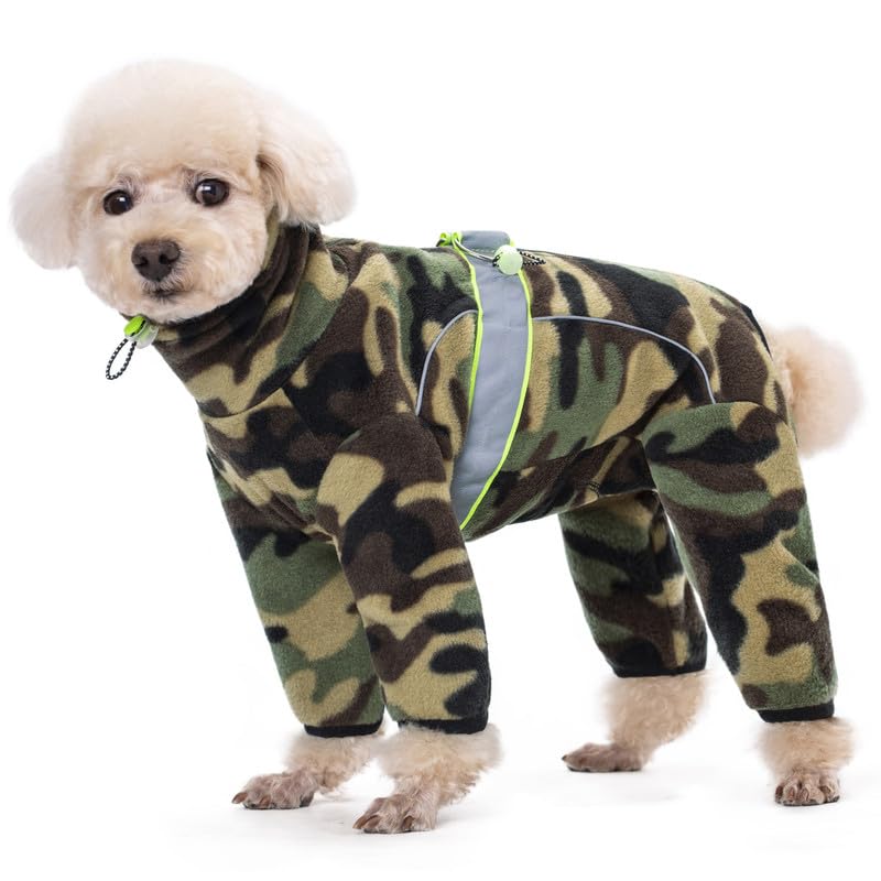 Aitoli Dog Coats For Small Medium Dogs, Polar Fleece Pajamas Bodysuit, Winter Jacket Sweater Vest, Four-Legged Warm Clothes