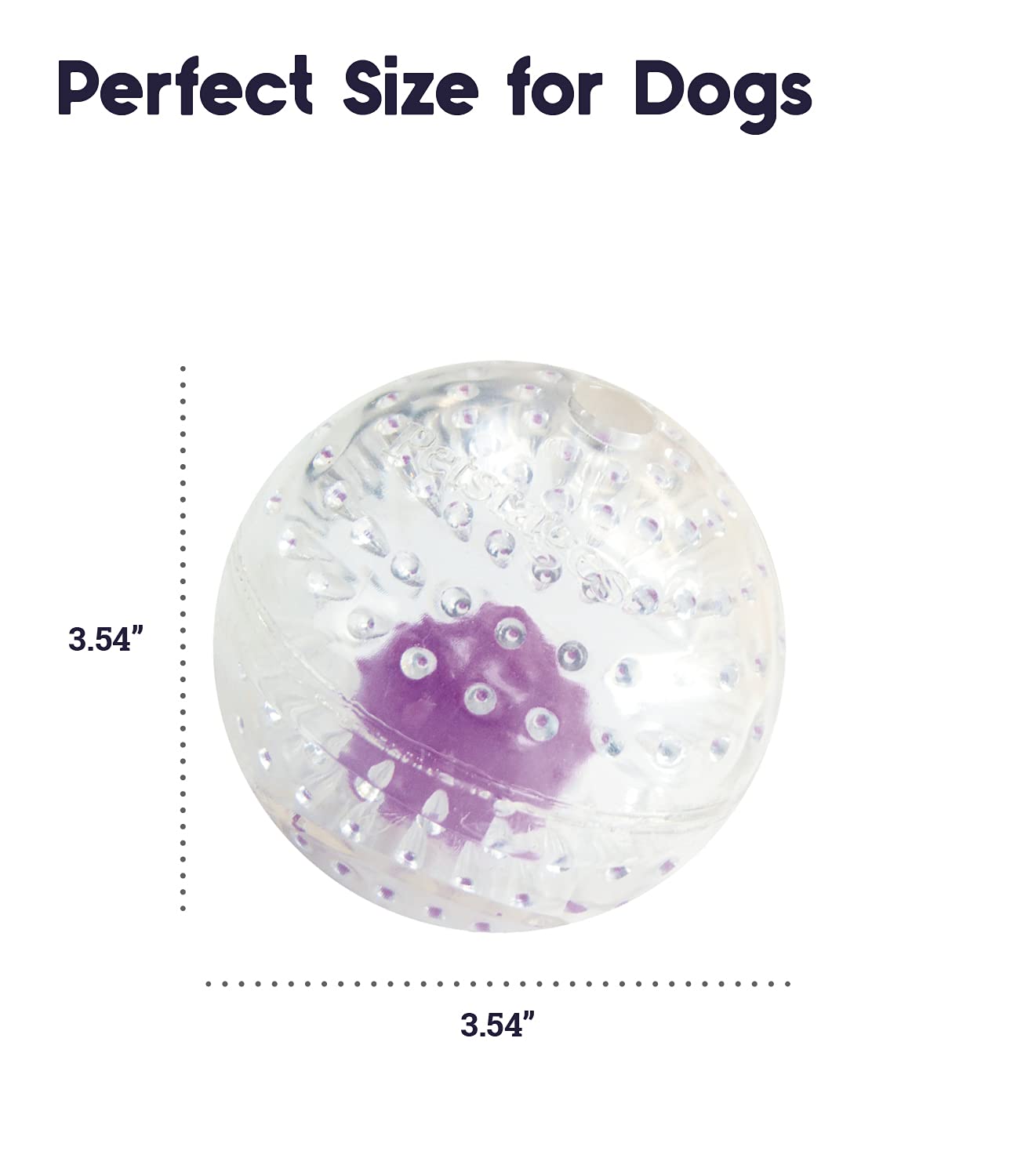 Petstages Nubbiez Treat and Squeak Ball Dog Toy - Large Rubber Dog Toy, Model 67708, Fun Nubbiez Color