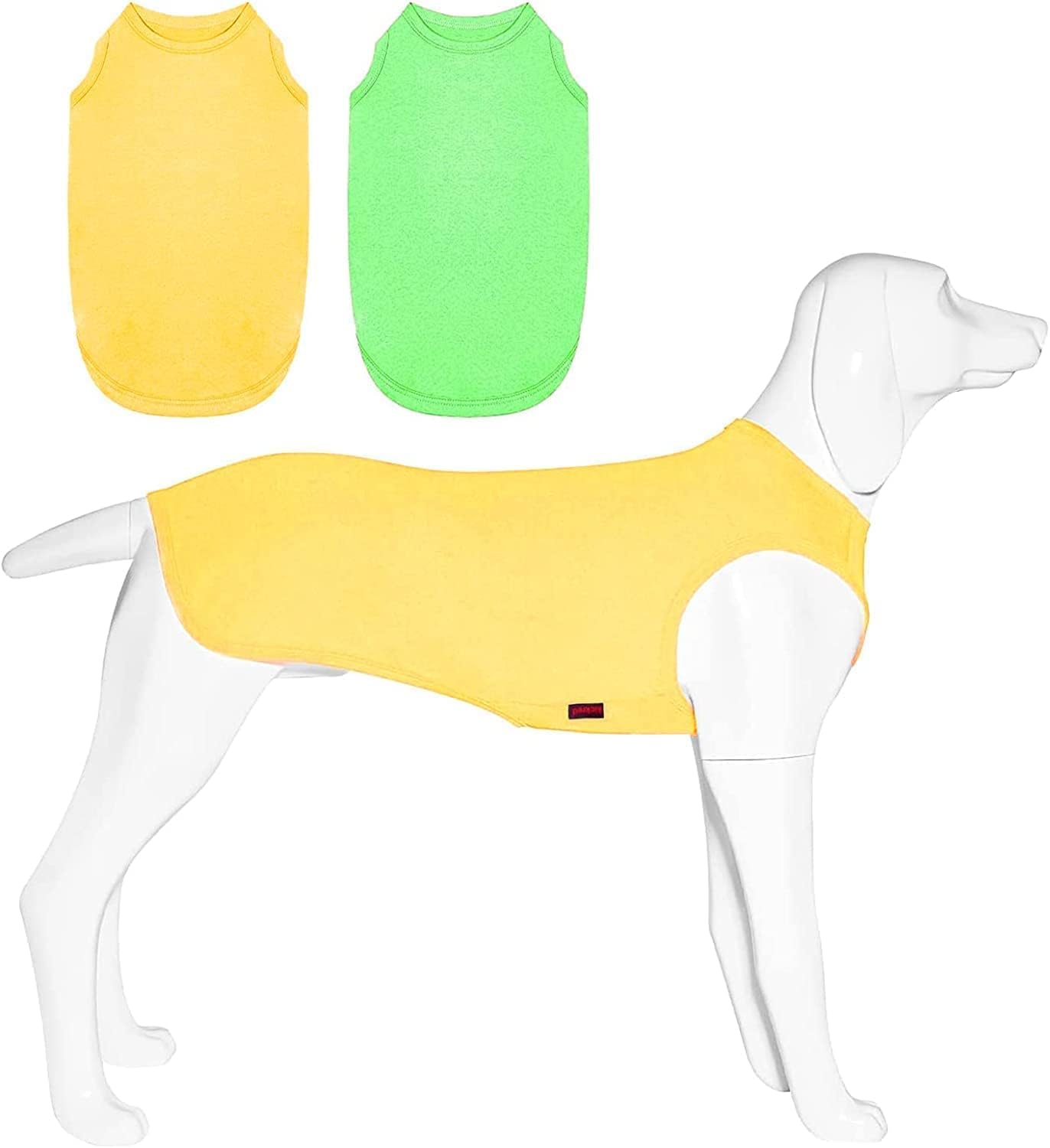 Kickred 2 Pack Dog Shirts, Summer Pet Sleeveless Vest, Breathable Dog Clothes, Stretchy Tank Top T-Shirts For Large Medium Dogs,