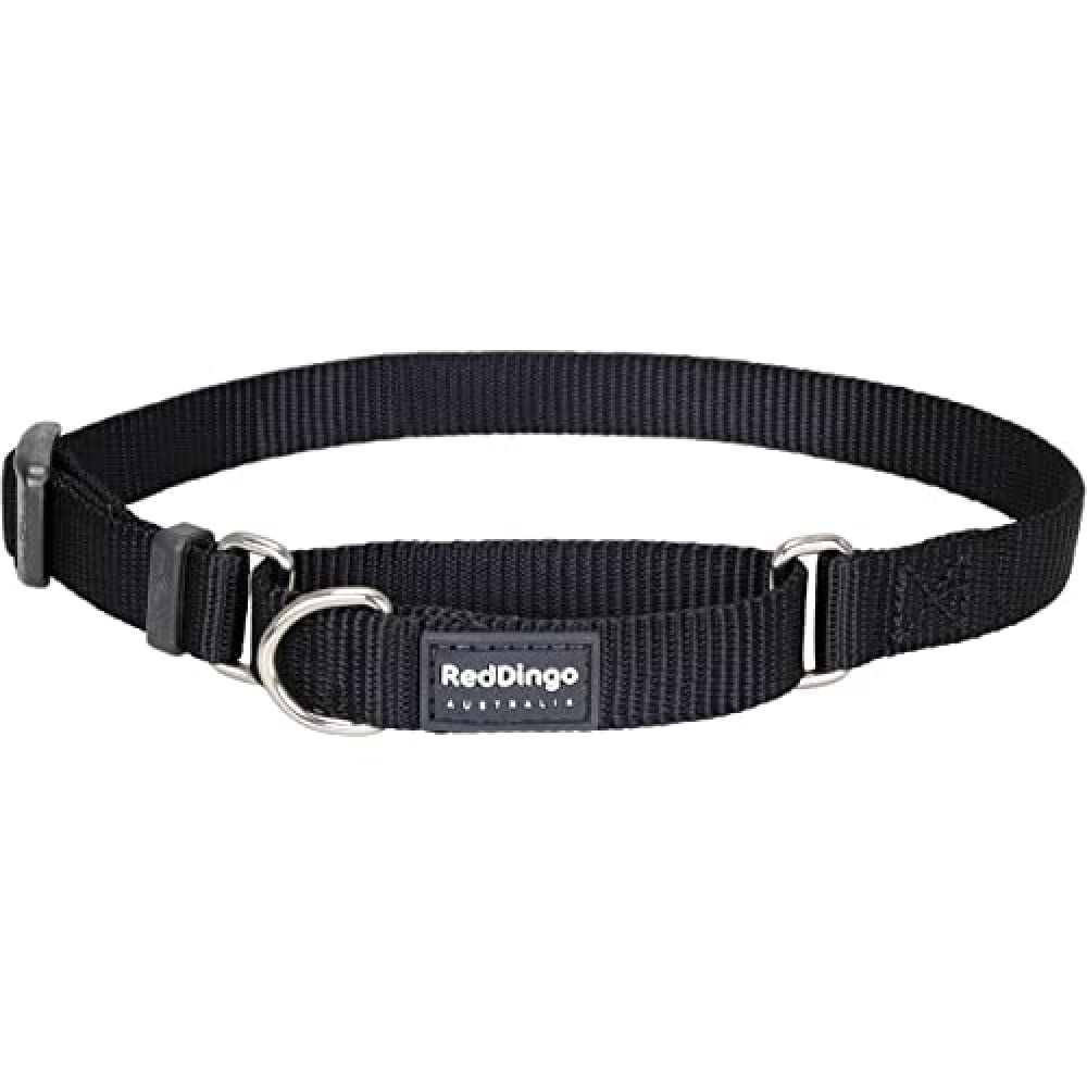 Red Dingo Classic Martingale Dog Collar, Large, Black