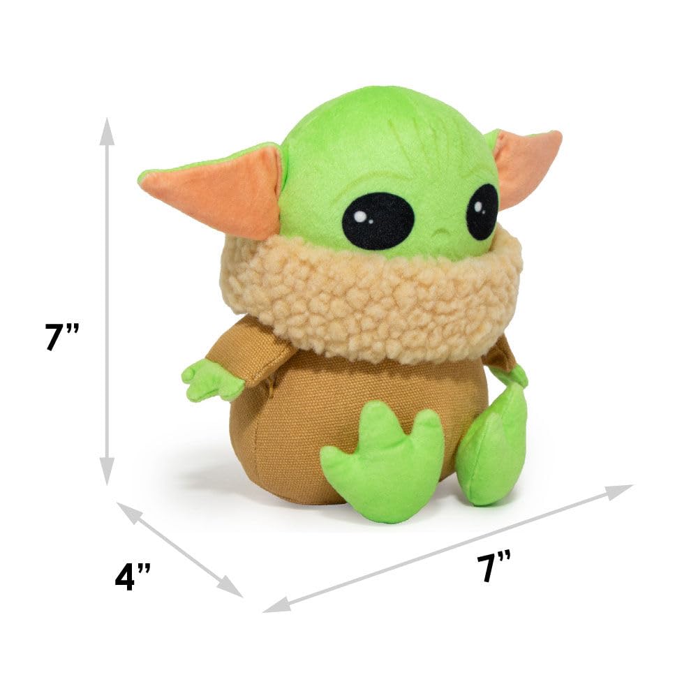 Buckle-Down Dog Toy, Mandalorian, Plush Squeaker Star Wars The Child Sitting Pose, Baby yoda, 8 x 8 (DTPT-SWBIF) for All Breed S