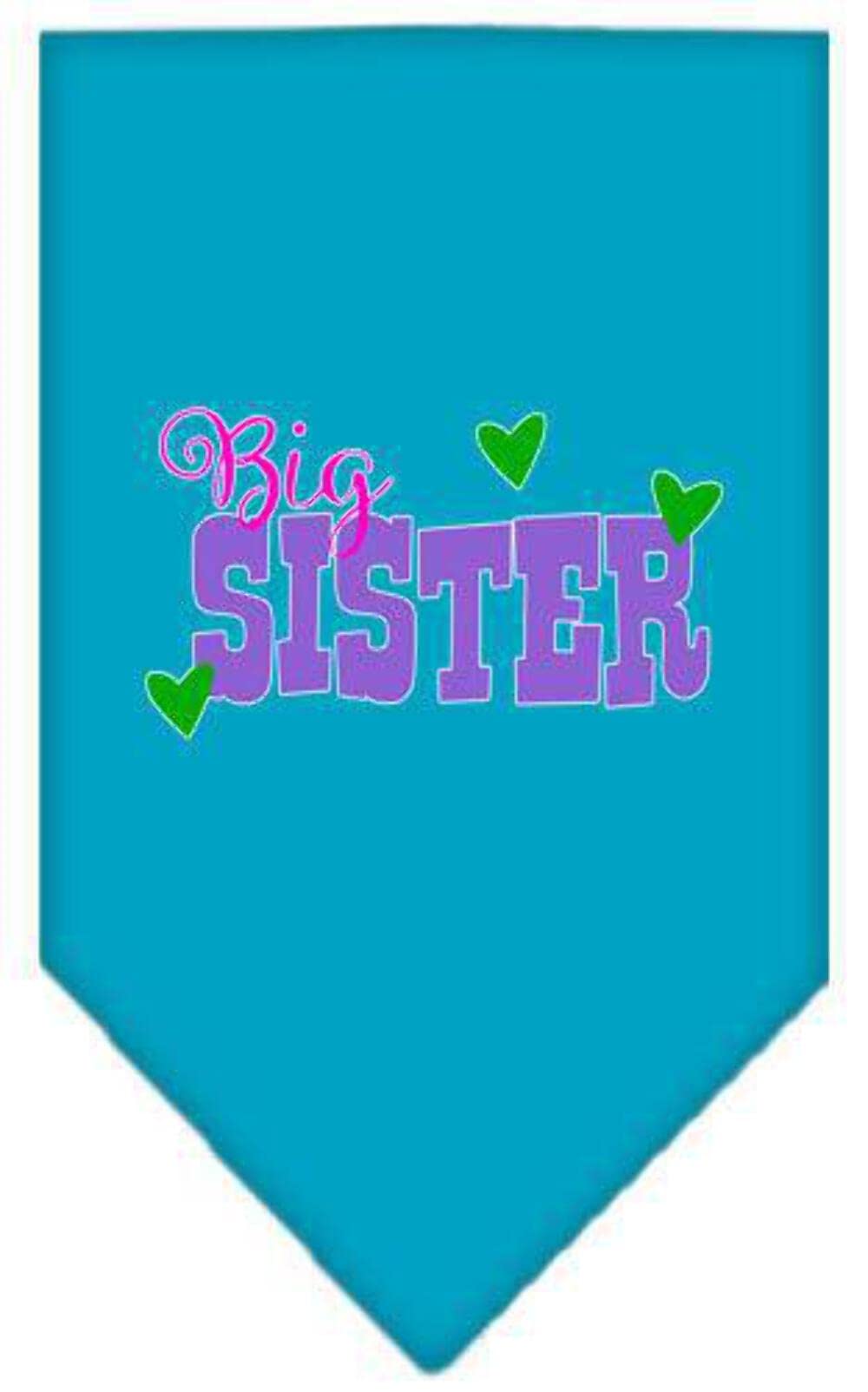 Mirage Pet Products Big Sister Screen Print Bandana Turquoise Large