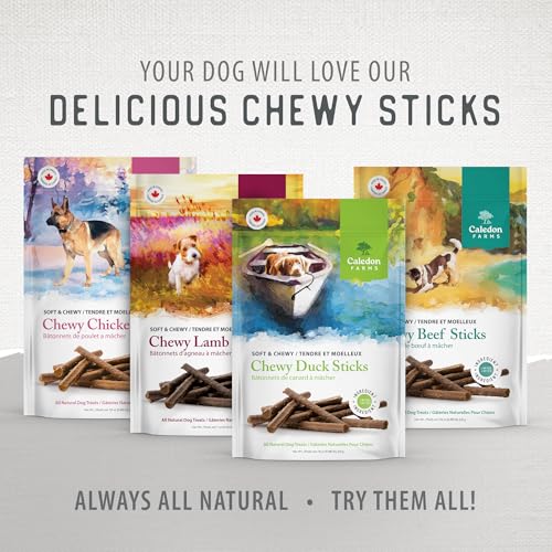 Caledon Farms Chewy Duck Sticks Dog Treats, No Additives, Preservatives Free, 7.76 Ounces