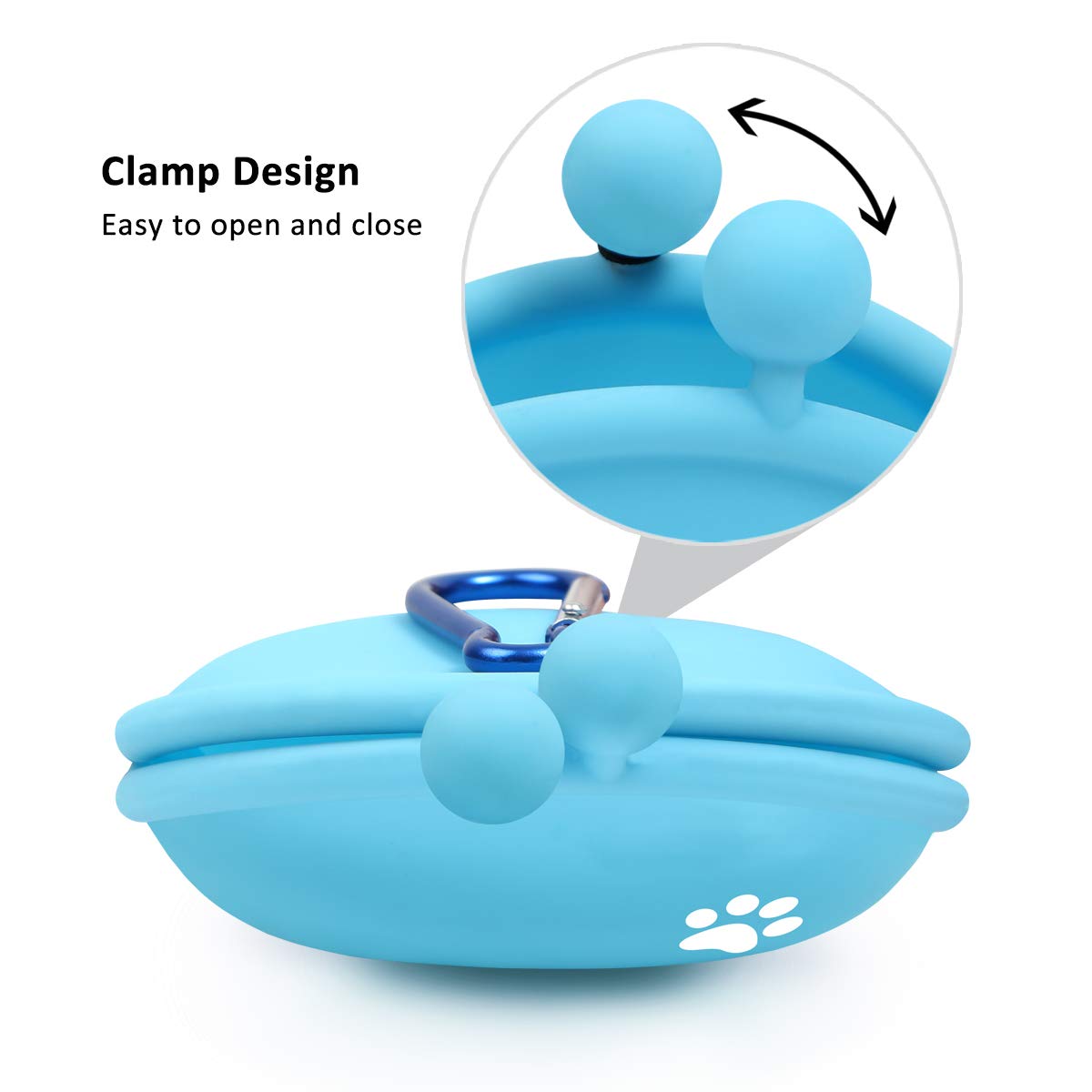 New Oasis Dog Treat Pouch, 10oz Small Portable Silicone Dog Training Pouch Reusable Dog Treat Bag with Carabiner Key Case Silico