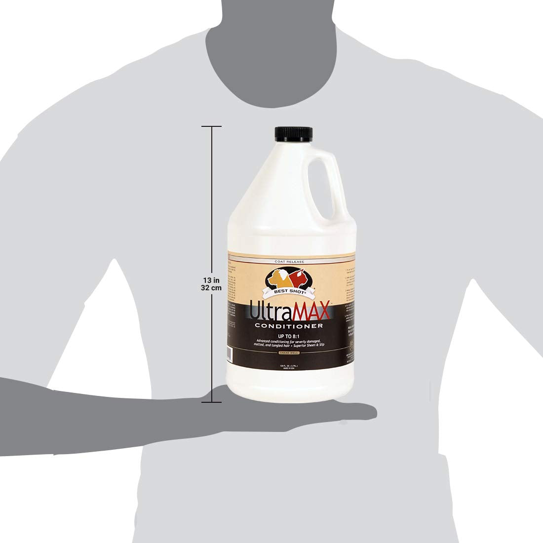 Best Shot Ultramax Pro Conditioner, Hydrating Conditioner For Any Dog Or Cat, Coat Release Technology, Sweet Pea Essence, 1.1-Gallon