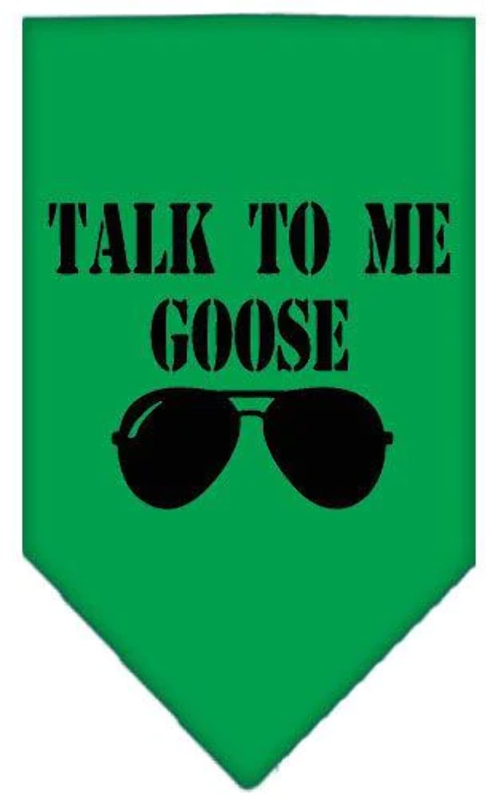 Pet and Dog Bandana Screen Printed, Talk to Me Goose Emerald Green Large