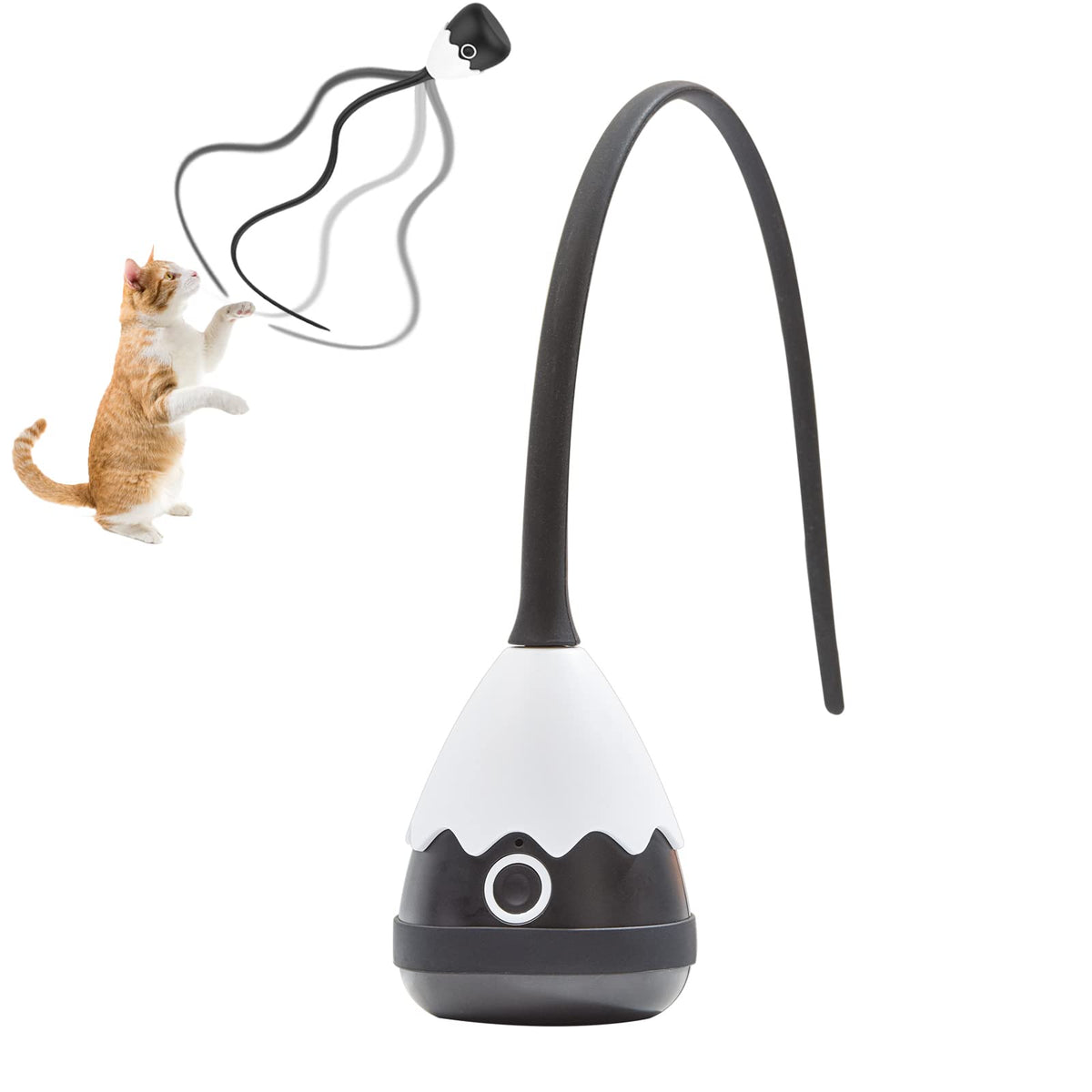 Petcronies Cat Toys For Indoor Cats, Electronic Interactive Cat Toys, Automatic Silicone Tail Teaser Toy 2 In 1 Cat Wand Toy, Re
