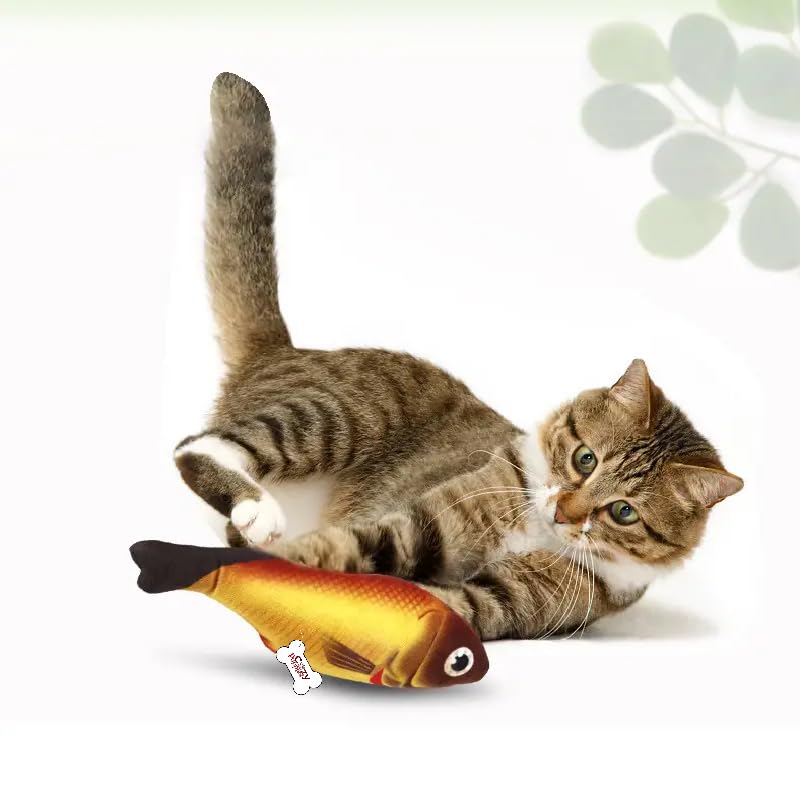 Cozy Puppies 1 Pcs Interactive Cat Toy, Simulation Fish Shaped Cat Chew Toy (Color May Vary)