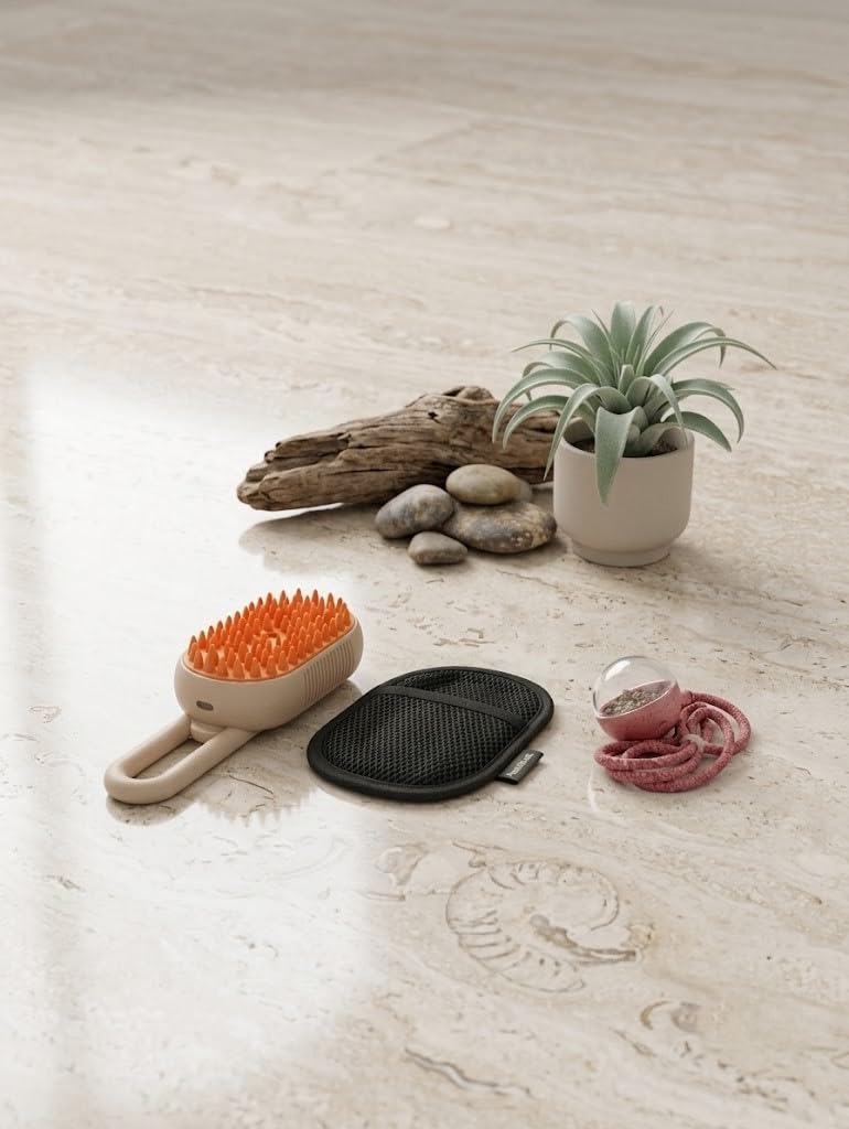 Pet Grooming Set, Silicone Bath Brush, Cleaning Mitt And Chew Toy, Shower And Massage Kit For Dogs, Puppies And Cat