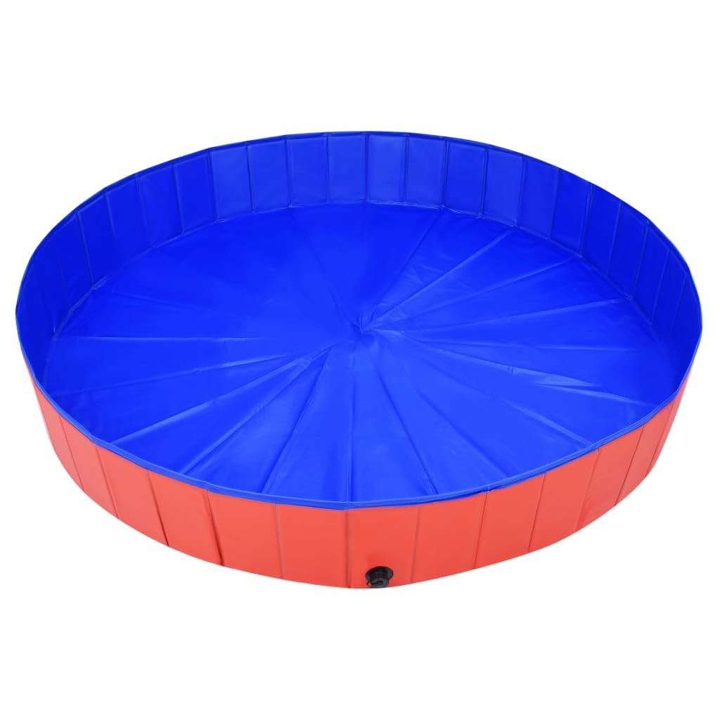 Vidaxl Durable And Foldable Dog Pool - Pet Swimming Pool In Vibrant Red - Pvc Material - Indoor/Outdoor Use - 78.7'' Diameter - Cooling Fun And Bathing Solution