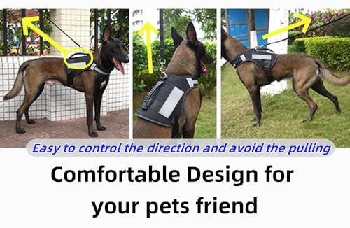 Misthis No Pull Service Dog Vest Harness (L) With Soft Handle And Reflective Stripe For Service Dogs Adjustable Padded Vest With Removable Reflective Patches For Small Medium Large Dogs