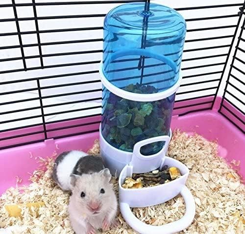 Old Tjikko Pet Feeder Automatic,Bird Hamster Small Animal Feeder, Automatic Feeding Device Dispenser For Hamster Bird Pigeon Parrots Mini Hedgehog With Holder (5.90X2.83X6.10In)