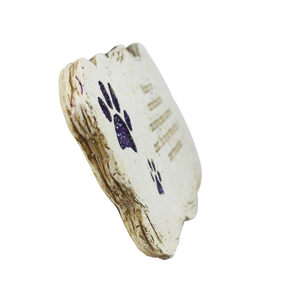 Jinhuoba Shinning Paw Prints Pet Memorial Stones Headstones For Dogs Or Cats, Hand Painted Garden Plaques Grave Markers Stepping Stones For Pet Dog Sympathy Memorial Gifts