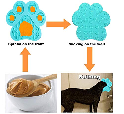 Dog Licking Mat for Anxiety Peanut Butter Slow Feeder Bowls Licking Pad with Strong Suction to Wall for Pet Bathing,Grooming,and