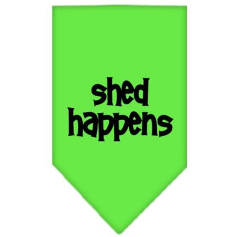 Pet and Dog Bandana Screen Printed, &quot;Shed Happens&quot; Lime Green Large