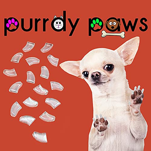 Purrdy Paws 40-Pack Soft Nail Caps for Dogs Claws Clear Large