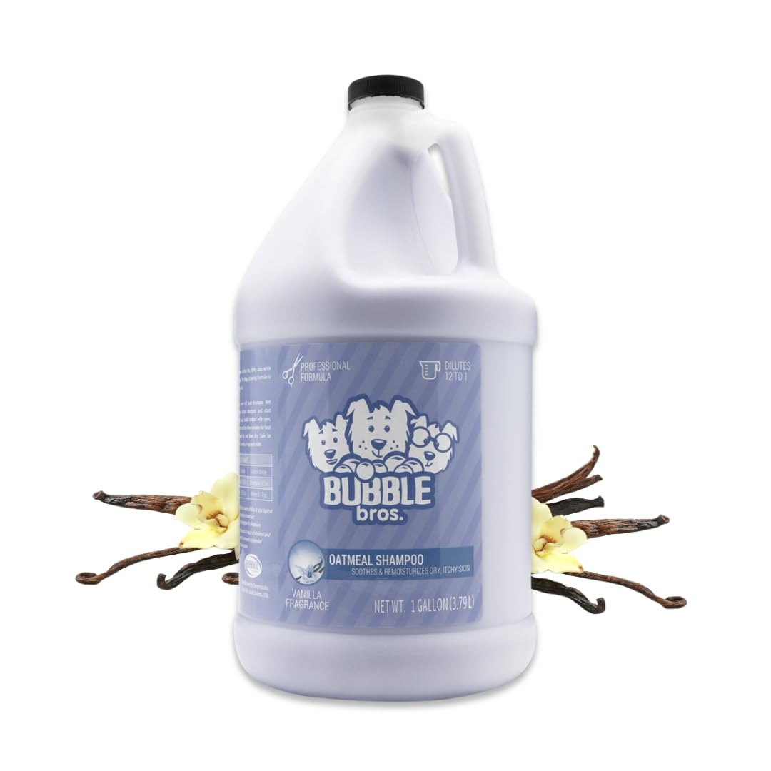 Bubble Bros. Oatmeal Dog Shampoo, Gallon - Naturally Derived, Eliminates Pet Odors, Soothes Dry And Sensitive Skin, Itch Relief,