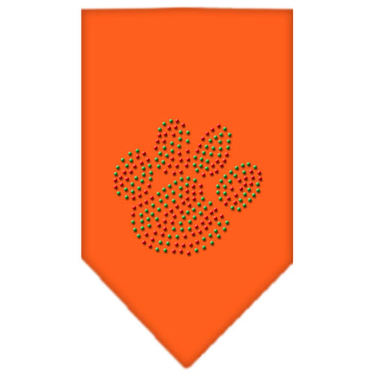 Mirage Pet Products Christmas Paw Rhinestone Bandana, Small, Orange