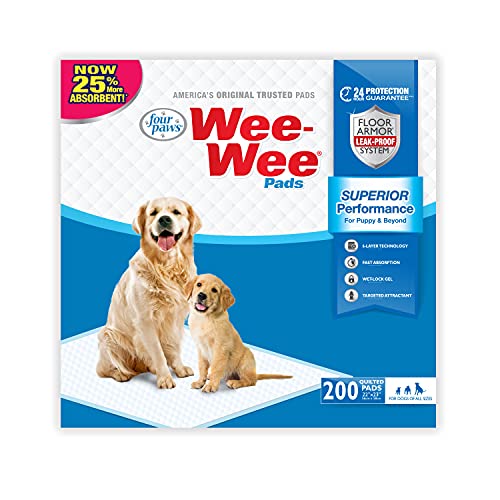 Four Paws Wee Wee Absorbent Pads For Dogs Standard 200 Count