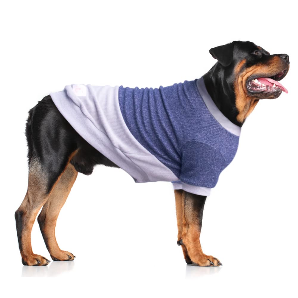 Arunners Extra Large Dog Sweaters Warm Clothes Pullover Sweatshirts For Labrador Rottweiler Great Dane, Blue Grey, 5X-Large